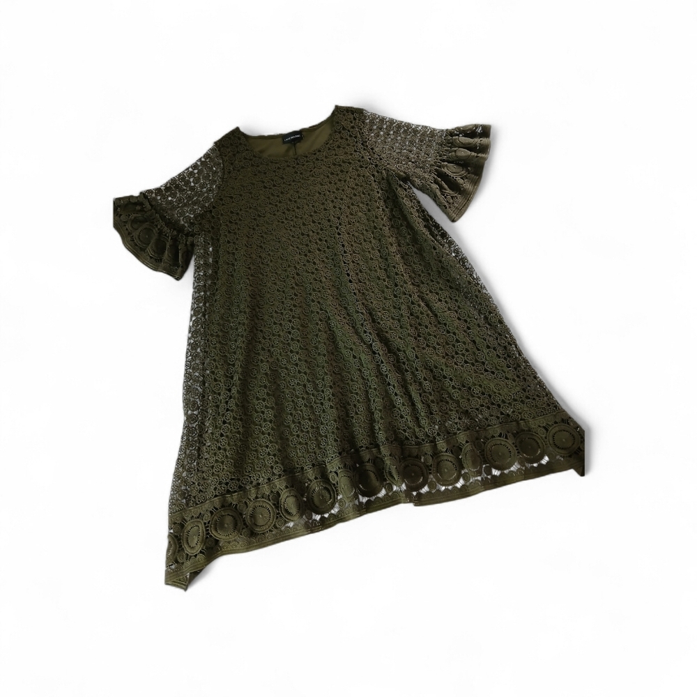 Lane Bryant Lace Overlay Bell Sleeve A-line Dress